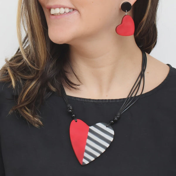 Sylca Anastasia Heart Necklace- Red