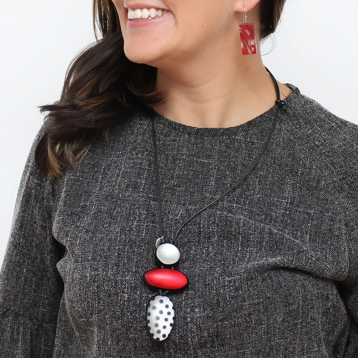 Sylca Red Midori Polka Dot Necklace