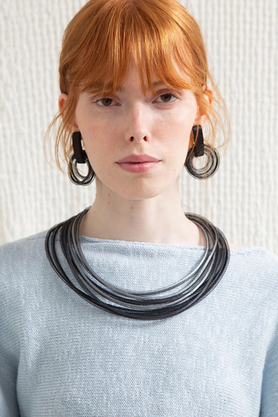 Life Necklace Round-Black/Grey/White