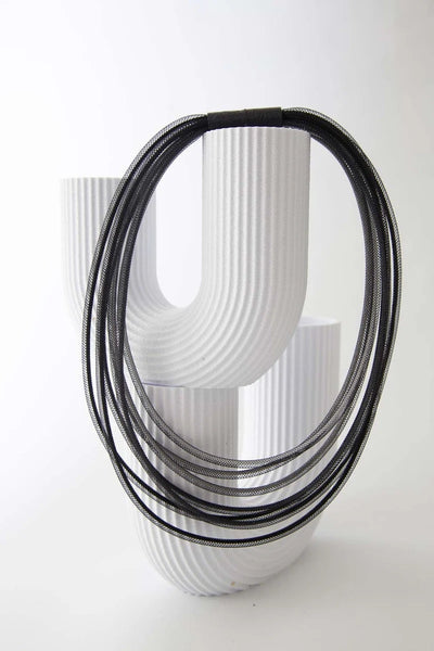 Life Necklace Round-Black/Grey/White