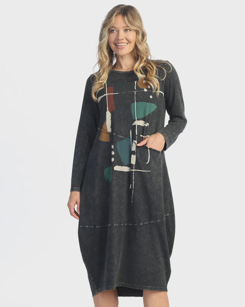 Jess and Jane Lantern Pocket Dress- Chroma