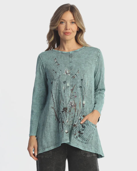 Jess and Jane Mineral Washed Front Seam Top-Vivian