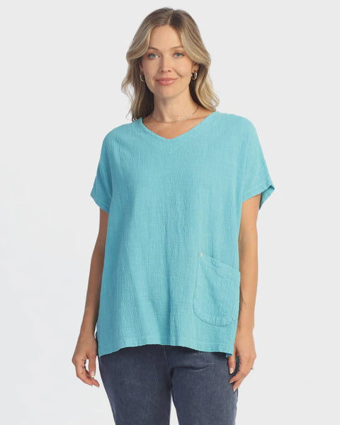 Jess and Jane Mineral Wash Short Sleeve-Seaglass