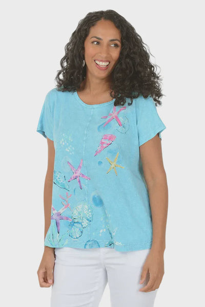 Jess and Jane Center Seam Boxy Dolman Top-Lakeside