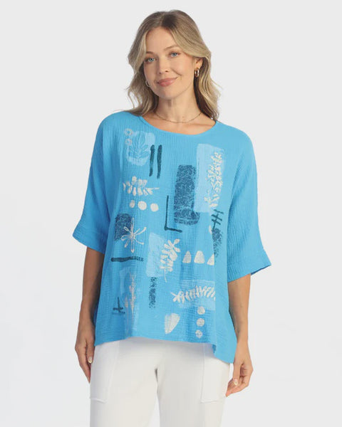Jess and Jane Double Gauze Poncho Top-Terra