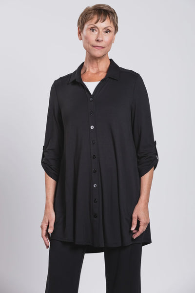 Blue Sky Michele Blouse-Black French Terry
