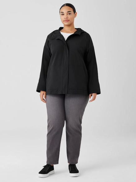 Eileen FIsher Cotton/Nylon Hooded Jacket-Black