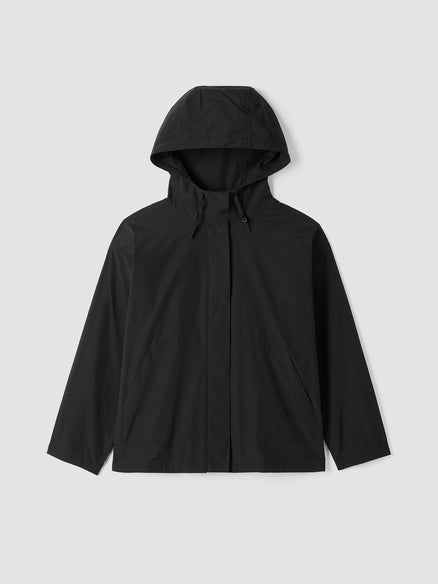 Eileen FIsher Cotton/Nylon Hooded Jacket-Black