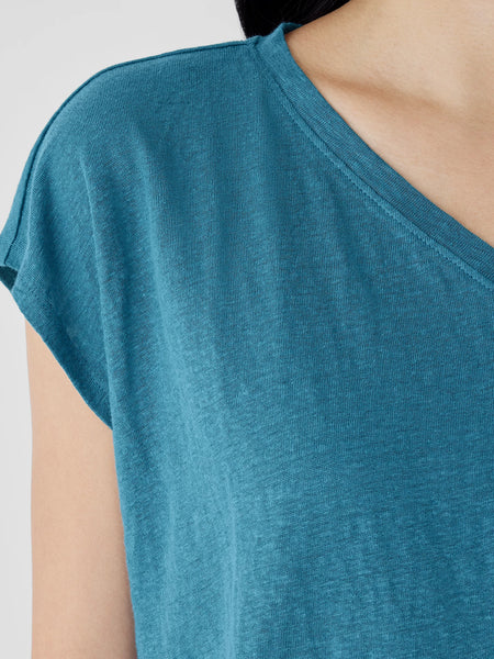 EIleen Fisher Jersey V Neck Tee- River