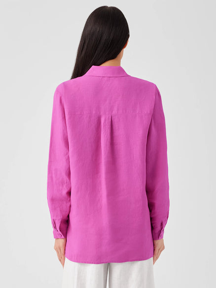 Eileen Fisher Organic Linen Classic Collar Shirt-Tulip