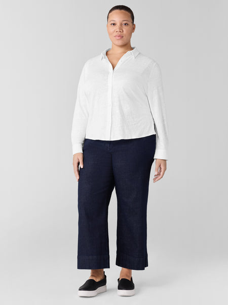 Eileen Fisher Cotton Stretch Denim Wide Leg Jean