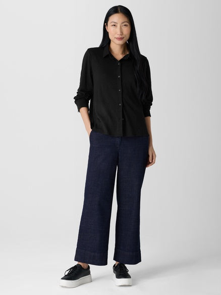 Eileen Fisher Cotton Stretch Denim Wide Leg Jean