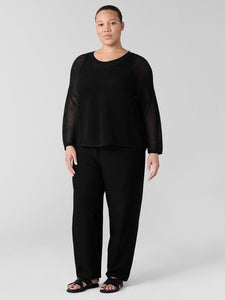 Eileen Fisher Washable Stretch Crepe Lantern Pant- Black