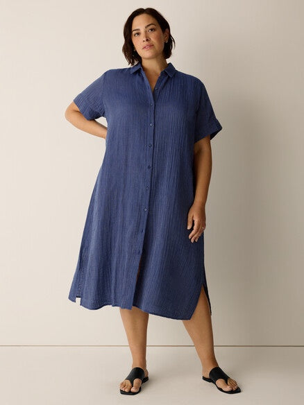 Eileen Fisher Cotton Gauze Stripe Dress- Deep Dive