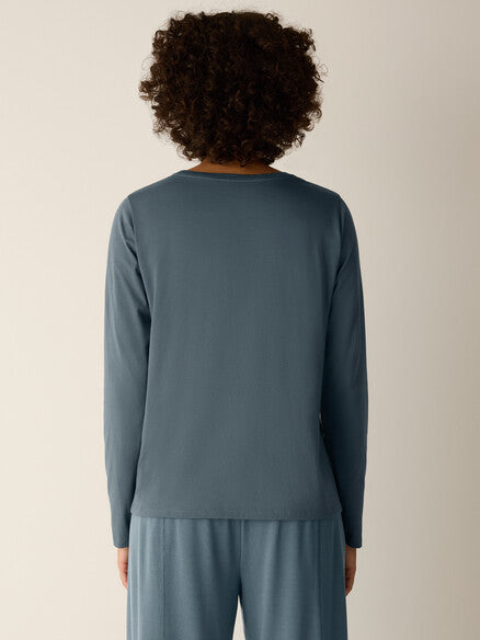 Eileen Fisher Pima Cotton Jersey Long Sleeve-Eucalyptus