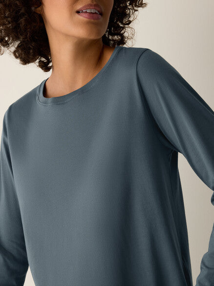 Eileen Fisher Pima Cotton Jersey Long Sleeve-Eucalyptus