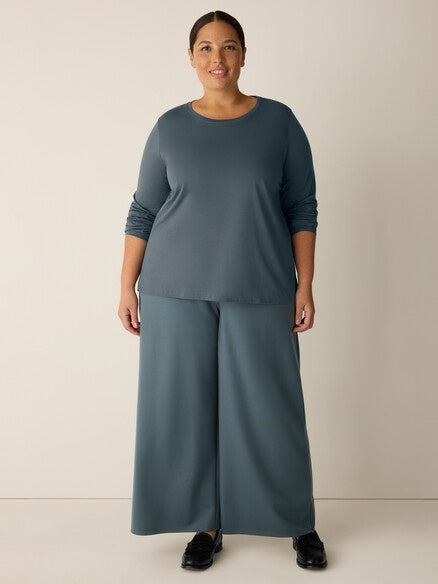 Eileen Fisher Pima Cotton Jersey Long Sleeve-Eucalyptus