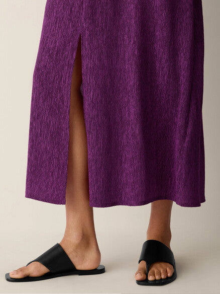 Eileen Fisher Plisse Maxi Dress- African Violet