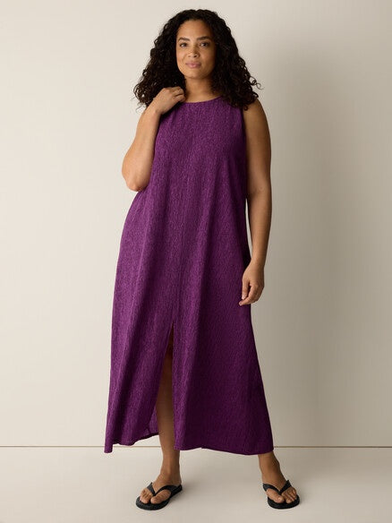 Eileen Fisher Plisse Maxi Dress- African Violet
