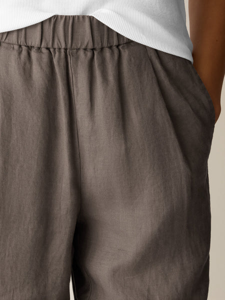Eileen Fisher Organic Linen Lantern Pant-Walnut