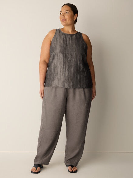 Eileen Fisher Organic Linen Lantern Pant-Walnut