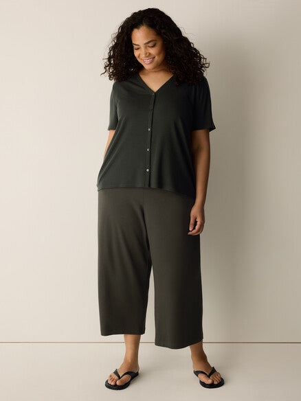 Eileen Fisher Jersey Knit Culotte- Seaweed