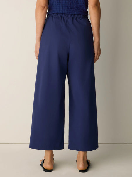 Eileen Fisher Cotton Poplin Wide Leg Pant-Deep Dive