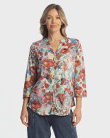 Jess and Jane Mandarin Collar Blouse-Prima