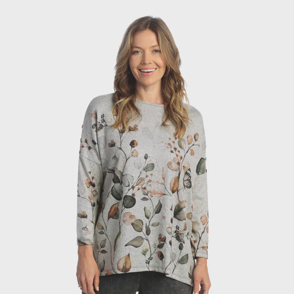 Jess and Jane French Brushed Tunic with Should Button Accent-Rosemary