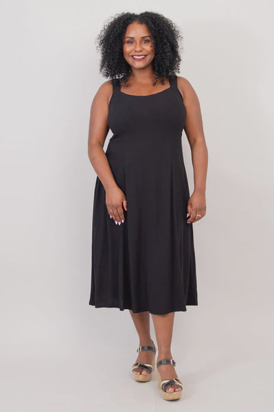 Blue Sky Bamboo Linen Shauna Dress-Black