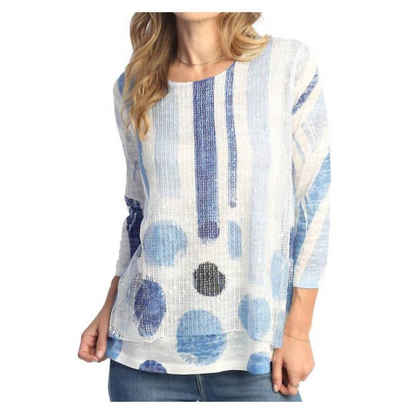 Jess and Jane Boucle Mesh Layered Top-Sandra