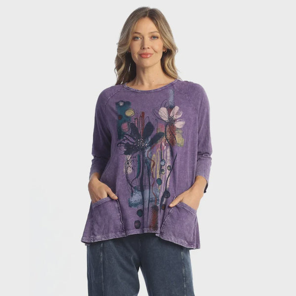 Jess and Jane Mineral Wash Patch Pocket Purple Lillian