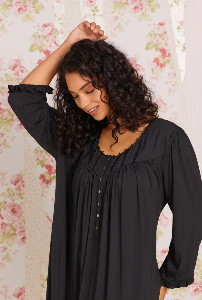 Eileen West Jersey Waltz Nightgown-Black – In Full Swing