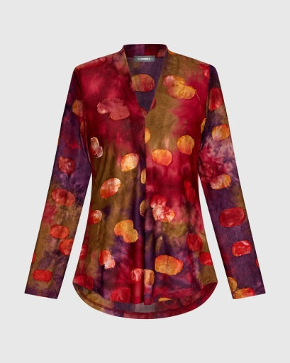 Whirligig V-Neck Top, Berry Mix