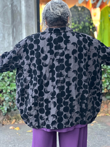 Alembika Flocked Oversized Shirt- Crescent