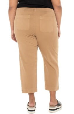 Liverpool Utility Crop with Tab Hem- Camel