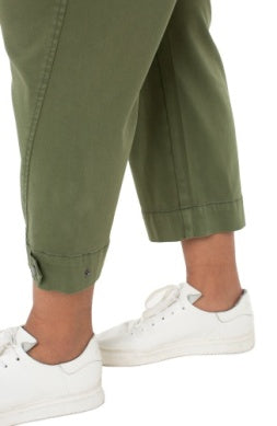 Liverpool Utility Crop with Tab Hem-Forest Shade