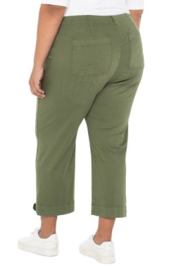 Liverpool Utility Crop with Tab Hem-Forest Shade
