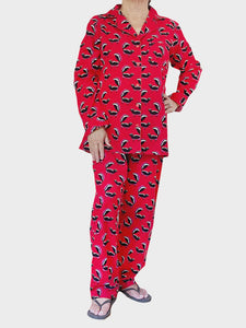 La Cera Flannel Pajama- Red Skunk