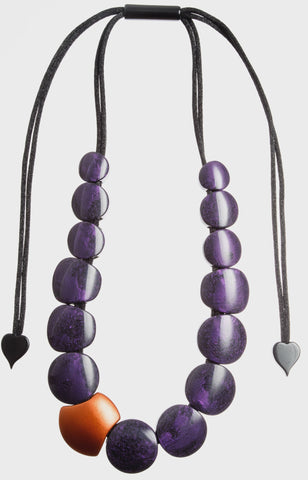 Zsiska Maxine Necklace- 15 Bead- Purple