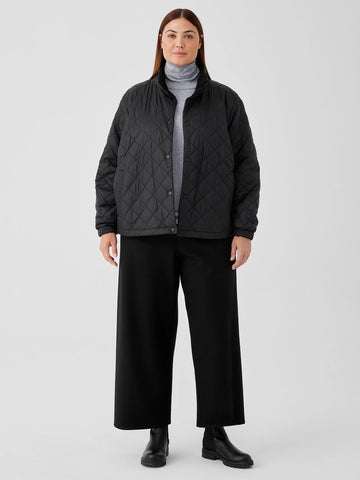 Eileen Fisher Eggshell Nylon Reversible Jacket- Black