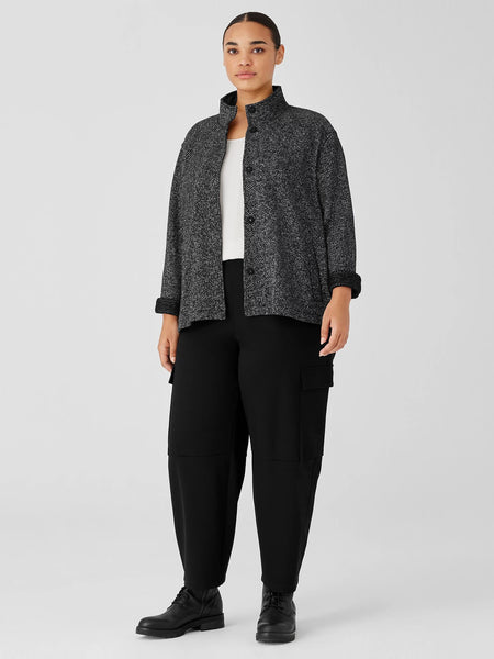 Eileen Fisher Organic Cotton Terry Stand Collar Jacket
