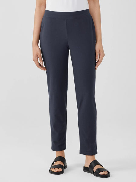 Eileen Fisher Stretch Crepe Slim Ankle Pant-Nocturne
