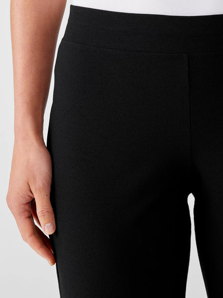 Eileen Fisher Cropped Straight-leg Stretch Crepe Pants In Black