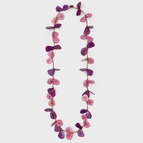 Tagua Slice Necklace- Violet Purple