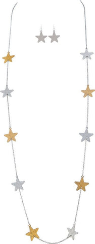 Rain Star Chain Necklace/Earring Set