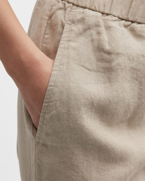 Eileen Fisher Hi Waisted Tapered Pant- Undyed Linen