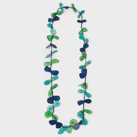 Tagua Slice Necklace- Azul Combo